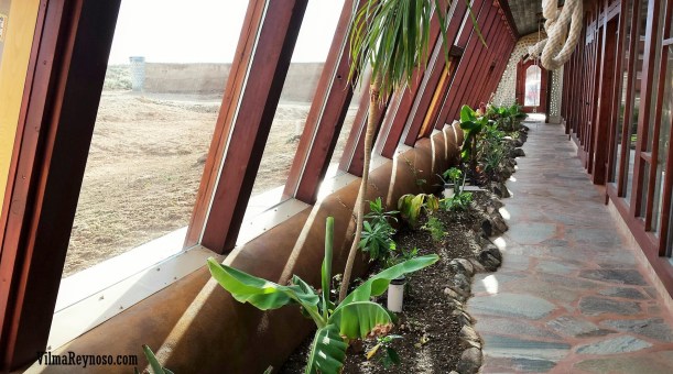 The inside of an Earthship in New Mexico