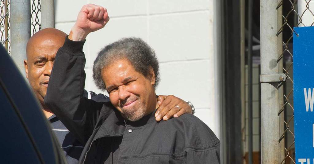 Albert Woodfox outside of Angola Prison on Feb 19, 2016. Author of Solitary: Unbroken by Four Decades in Solitary Confinement. My Story of Transformation and Hope, book review 
