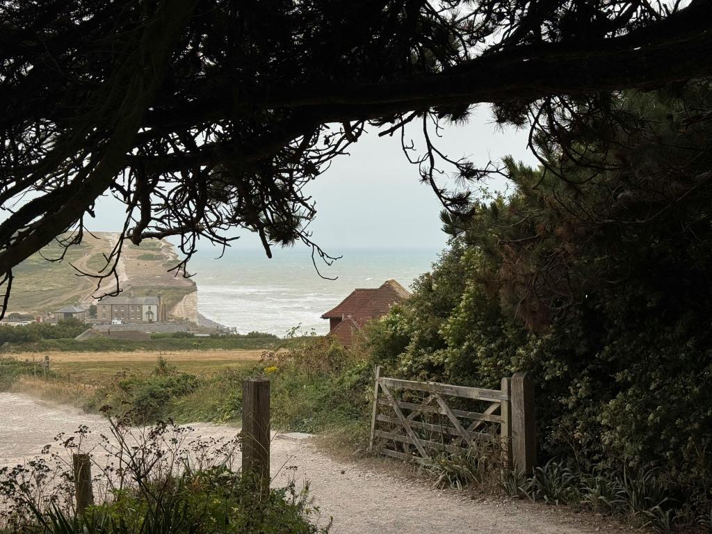 house near a cliff overlooking the sea 